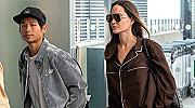 Анджелина Джоли се появи в мъжка пижама на летище Хийтроу