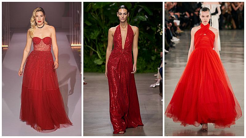 Посрещаме февруари с 30 романтични червени рокли от модния подиум