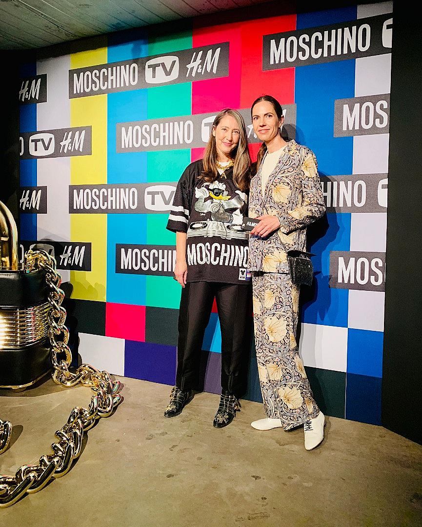 Ан-Софи Йохансон с главния редактор на ELLE България на представянето на Moschino[tv]H&M в Ню Йорк